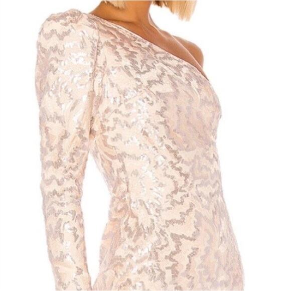 Michael Costello x Revolve Fabian Dress One Shoulder Sequence Small New Aa24 - Picture 5 of 12